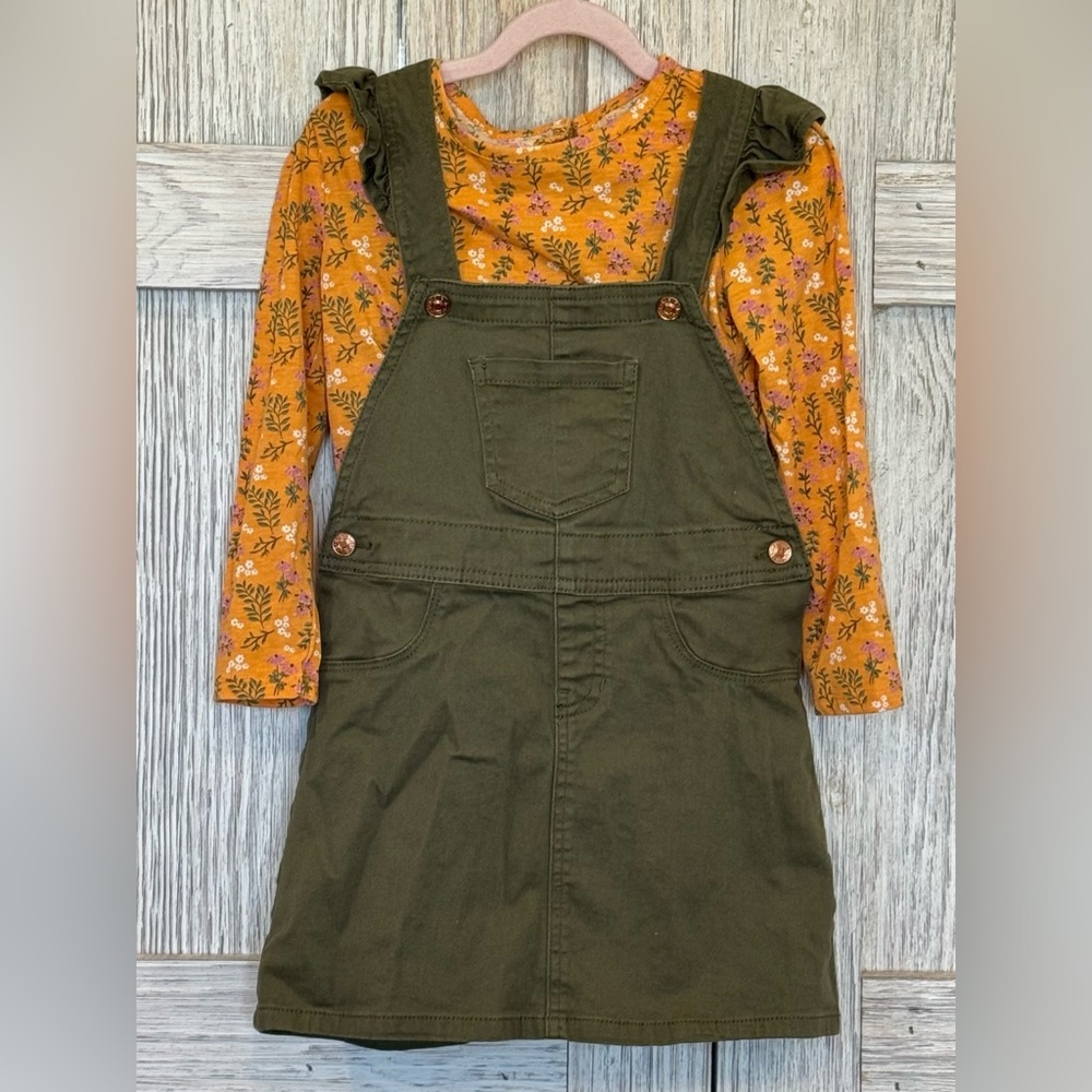 BCBG Overall Denim Dress w/ Floral Top sz 5